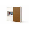 123kast Tv bureau kast San Antonio - 290x40x240H cm - eiken schuifdeur - uitschuif werkblad - push to open deuren - strakke afwerking