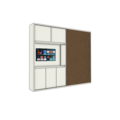 123kast Tv bureau kast San Antonio - 290x40x240H cm - eiken schuifdeur - uitschuif werkblad - push to open deuren - strakke afwerking