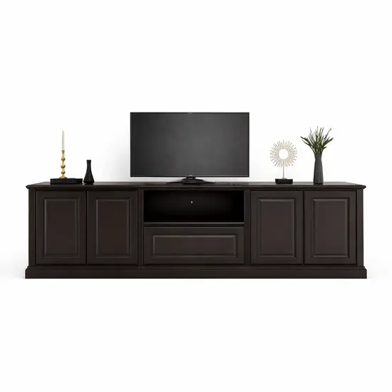 123kast Voorraad Tv dressoir Amalfi - 220x40x60H cm - ral 9005 (zwart) - volledig nieuw in de verpakking
