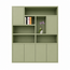 123kast  Vakkenkast Pamploma - 200x35x235H cm - 4cm plank dikte - strak design - greeploze deuren in bovenkast - open vakken - push to open deuren