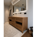123kast   Dressoir - 220 x 50 x 80H cm - Robuust kleur eiken - 7 lades - 2 open vakken