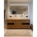 123kast   Dressoir - 220 x 50 x 80H cm - Robuust kleur eiken - 7 lades - 2 open vakken