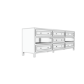 123kast   Dressoir - 220 x 50 x 80H cm - Robuust kleur eiken - 7 lades - 2 open vakken