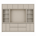 123kast  Cinewall Gerlos - 325x40x240H cm - glazen schuifdeuren - push to open deuren - soft close lades - strak design
