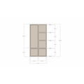 123kast  Vakkenkast Lutose  02 - 120x40x230H cm - push to open deuren - open vakken