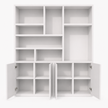 123kast  Vakkenkast Formentera - 200x35x235H cm - plank dikte 4cm - 4 greeploze push to open deuren - strak design