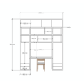 123kast Bureau vakkenkast Termoli - 280x40x335H cm - push to open deuren - push to open lades - 4cm plank dikte - strakke afwerking