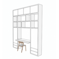 123kast Bureau vakkenkast Termoli - 280x40x335H cm - push to open deuren - push to open lades - 4cm plank dikte - strakke afwerking