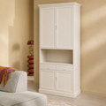 123kast Opbergkast Tenby - 150x35x160H - 4 dichte push to open deuren met sierlijke lijst op deuren - 2 push to open lades