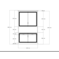 123kast Opbergkast Tenby - 150x35x160H - 4 dichte push to open deuren met sierlijke lijst op deuren - 2 push to open lades