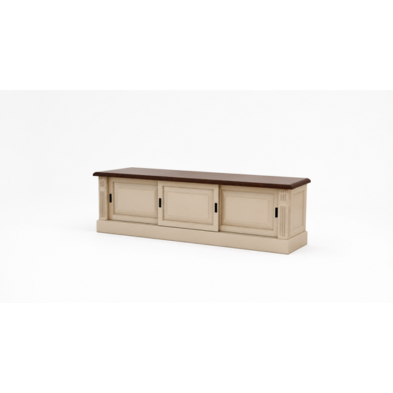 123kast Antwerpen tv dressoir 02 180cm - 3 schuifdeuren - eiken bovenblad