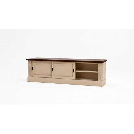 123kast Antwerpen tv dressoir 02 180cm - 3 schuifdeuren - eiken bovenblad