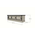 123kast Antwerpen tv dressoir 02 180cm - 3 schuifdeuren - eiken bovenblad