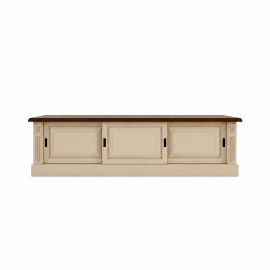 123kast Antwerpen tv dressoir 02 180cm - 3 schuifdeuren - eiken bovenblad
