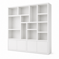 123kast Malawi 240x45x240H cm - strak design - 4 greeploze push to open deuren - 5cm plank dikte