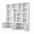 123kast Malawi 240x45x240H cm - strak design - 4 greeploze push to open deuren - 5cm plank dikte
