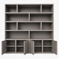 123kast  Vakkenkast Londen 02 - 250x40x240H cm - strak design - 4 greeploze deuren - push to open deuren - open vakken - 5cm plank dikte