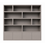 123kast  Vakkenkast Londen 02 - 250x40x240H cm - strak design - 4 greeploze deuren - push to open deuren - open vakken - 5cm plank dikte