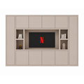123kast  TV vakkenkast Bali - 350x40x210H cm - 10 push to open deuren - 5 open vakken
