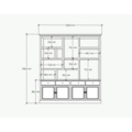 123kast Havana 220x40x240H cm - 4cm frame dikte  - 4 soft close lades - 4 scharnierdeuren  - landelijke afwerking