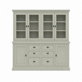 123kast  Buffetkast Foggia 04 - 220x48x225H cm - 4 vitrinedeuren - 6 soft close lades - 2 dichte deuren - landelijke/klassieke sierlijst