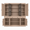 123kast  Buffetkast Montana 05 - 220x46x220H cm - dichte deuren - 2 stalen deuren - strak design - zwarte greepjes - 4 soft close lades