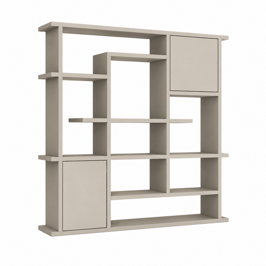 123kast  Open vakkenkast Evora 03 - 250x40x240H cm - strakke afwerking - push to open deuren - 5cm plank dikte