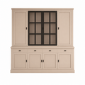 123kast  Buffetkast Montana 05 - 220x46x220H cm - dichte deuren - 2 stalen deuren - strak design - zwarte greepjes - 4 soft close lades