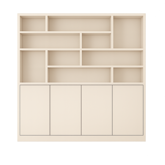 123kast  Vakkenkast Flachau 05 - 240x35x220H cm - 4 push to open deuren - 10 open vakken