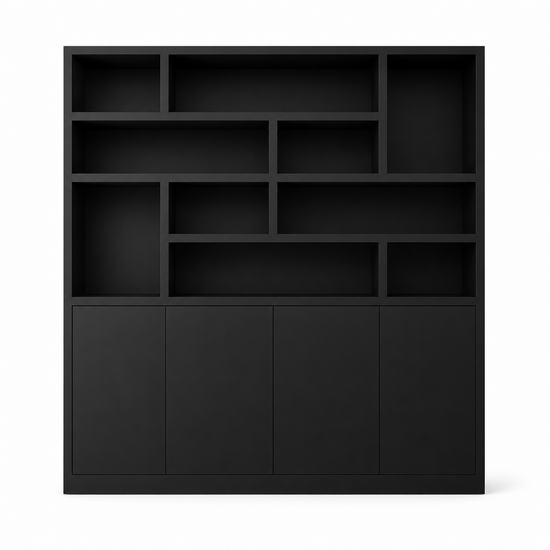 123kast  Vakkenkast Flachau 05 - 240x35x220H cm - 4 push to open deuren - 10 open vakken