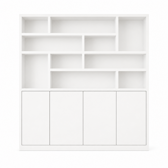 123kast  Vakkenkast Flachau 05 - 240x35x220H cm - 4 push to open deuren - 10 open vakken