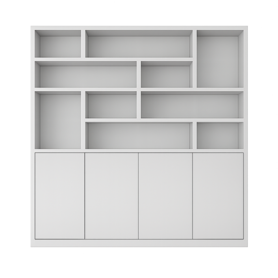 123kast  Vakkenkast Flachau 05 - 240x35x220H cm - 4 push to open deuren - 10 open vakken