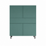 123kast  Opbergkast Piana - 112x42x162H cm - op stalen zwarte poten - 1 push to open lade - 4 push to open deuren