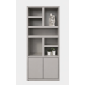 123kast  Vakkenkast Manhattan 02 - 100x40x240H cm - strak design - 2 greeploze push to open deuren - open vakken - 5cm plank dikte