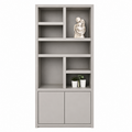 123kast  Vakkenkast Manhattan 02 - 100x40x240H cm - strak design - 2 greeploze push to open deuren - open vakken - 5cm plank dikte