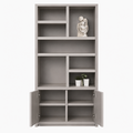 123kast  Vakkenkast Manhattan 02 - 100x40x240H cm - strak design - 2 greeploze push to open deuren - open vakken - 5cm plank dikte