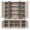 123kast  Vitrinekast Milazzo - 240x40x250H cm - push to open deuren - stalen glazen deuren - strakke afwerking
