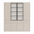 123kast  Vitrinekast Milazzo - 240x40x250H cm - push to open deuren - stalen glazen deuren - strakke afwerking