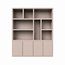 123kast  Vakkenkast Manhattan 04 - 200x40x240H cm - strak design - 4 push to open deuren - open vakken - greeploze deuren - 5cm plank dikte