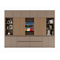123kast  Vakkenkast/tv-kast Winterberg 2 - 320x40x240H cm - Tv vak - cinewall - eiken schuifpanelen - open vakken - 4 greeploze lades - 6 push to open deuren - 4 greeploze deuren - strak design