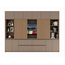 123kast  Vakkenkast/tv-kast Winterberg 2 - 320x40x240H cm - Tv vak - cinewall - eiken schuifpanelen - open vakken - 4 greeploze lades - 6 push to open deuren - 4 greeploze deuren - strak design