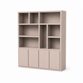 123kast  Vakkenkast Manhattan 04 - 200x40x240H cm - strak design - 4 push to open deuren - open vakken - greeploze deuren - 5cm plank dikte