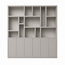123kast  Vakkenkast Madrid - 280x40x240H cm - 5cm plank dikte - strak design - 6 greeploze push to open deuren - open vakken