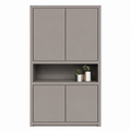 123kast  Vakkenkast Manhattan 08 - 120x40x240H cm - strak design - 4 greeploze deuren - open vakken gedeelte
