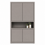 123kast  Vakkenkast Manhattan 08 - 120x40x240H cm - strak design - 4 greeploze deuren - open vakken gedeelte