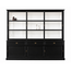 123kast  Buffetkast Miami Beach - 220x53x218H cm - 3 vitrine schuifdeuren - 3 lades - 3 dichte schuifdeuren - glazen zijkanten