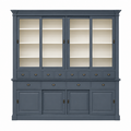 123kast  Buffetkast Le Grand St Tropez - 300x50x240H cm - Demontabel - 4 vitrine schuifdeuren - 8 kleine lades - 4 grote soft close lades - 4 dichte schuifdeuren
