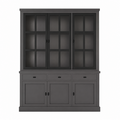123kast  Buffetkast Montana 02 - 170x46x220H cm -  3 stalen deuren - strak design - zwarte greepjes - 3 soft close lades