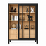 123kast  Buffetkast Hamilton - 135x40x200H cm - glazen deuren - 4 soft close lades - 4 planken - op pootjes