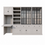 123kast  Bureau buffetkast Kansas - 340x50x220H cm - met stalen deuren - bureau vak met uitschuif plank - open boekenkast gedeelte